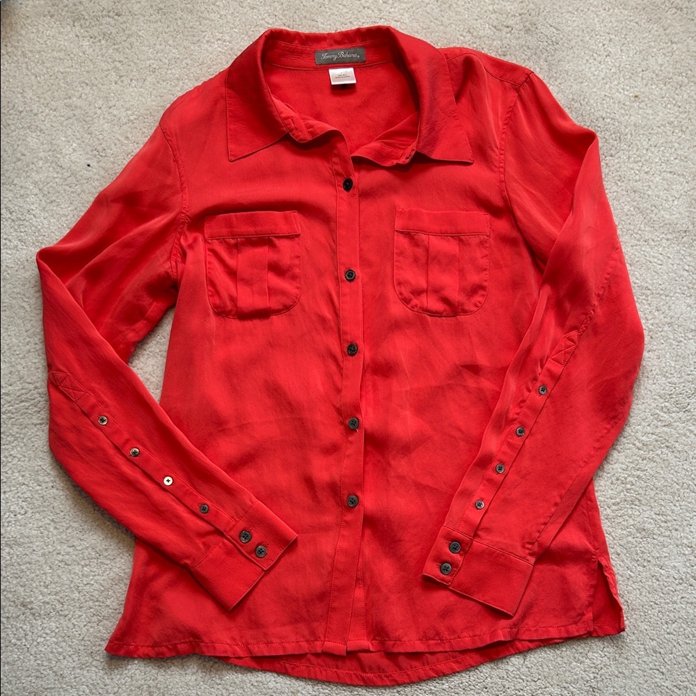 Tommy Bahama Vibrant Pink Button Down Shirt - 100 % Silk